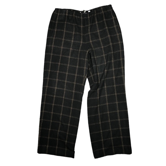 Vince Flannel Plaid Wide Leg Pants black brown wool cashmere blend super soft 16 - Picture 5 of 12